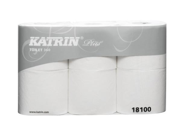 Toalettpapir Katrin 360 2-lag 50 meter (pakke à 6 ruller) 
